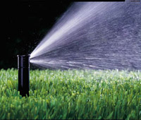 Residential Irrigation System operating.